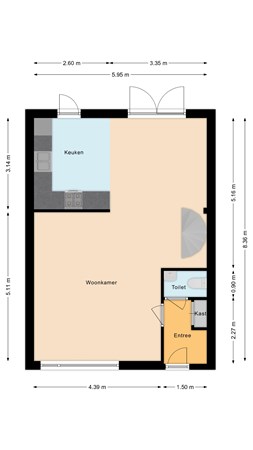 Plattegrond - Koningshof 8, 3481 HN Harmelen - Begane grond.jpg